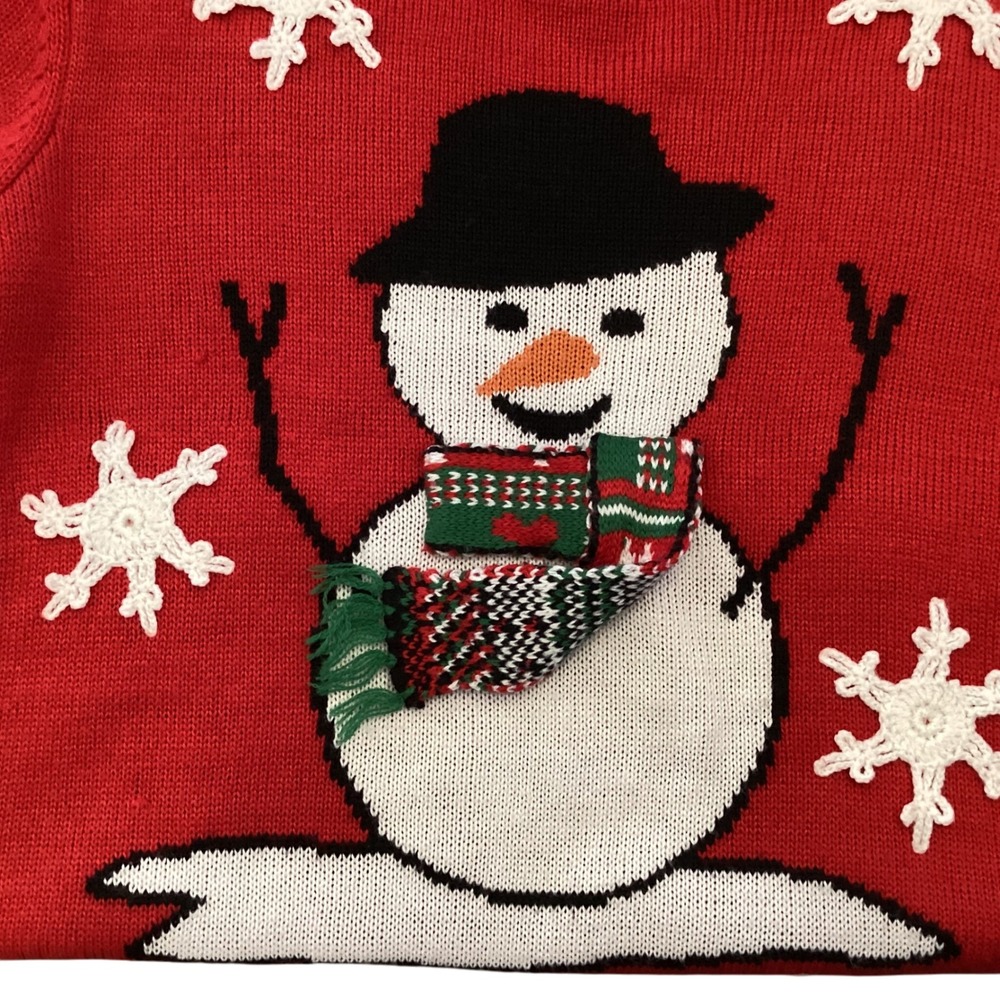 Karen Scott Womens Red Snowman Snowflake Ugly Christmas Sweater Size M Acrylic - Picture 8 of 8